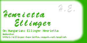 henrietta ellinger business card